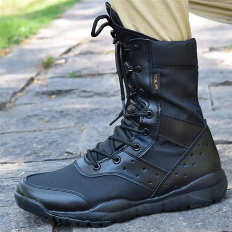 Summer Combat Training Boots Work Shoes Lightweight Mesh Breathable Military Tactical Boots 34-49 Plus Size Outdoor Hiking Boots