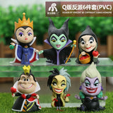 6.5-8cm Disney Fairy Tale Villain Figure Queen Cruella Maleficent Evil Witch Figurines Model Doll Birthday Gift Cute Decorations