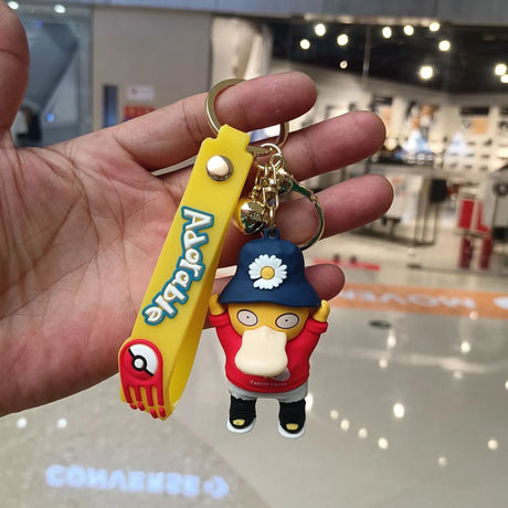 Pokemon Keychain Anime Figures Pikachu Cartoon Key Chain Charmander Psyduck Fashion Bag Keyring Pendant Accessories Toy Kid Gift