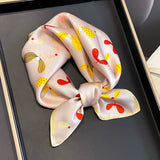 53cm Real Silk Nature Scarf Women Neckerchief Foulard Bandana Small Hairbands Fashion Floral Neck Ties for Office Lady 2023 New