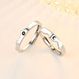 1/2pcs New Couple Ring Set Minimalist Zircon Moon Star Opening Ring Women's Stackable Finger Set Engagement Jewelry Accessories