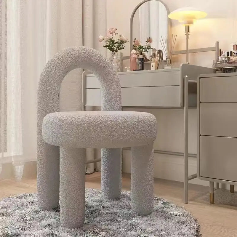 Modern Simple Vanity Chair Make Up Stool Nordic Ins Living Room Bedroom Chairs Fabric Single Stool Home Office Leisure Seat