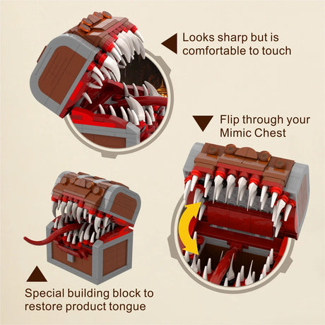 BuildMoc Mimic Chest Yaranzo Monster Building Blocks Final Treasure For Dungeons Pirate Box And Dragons Bricks Children Toy Gift