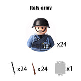 New WW2 Military Building Block Germany US British French Soviet Italian Action Figure Soldier Army Weapon Bricks Kids War Toys