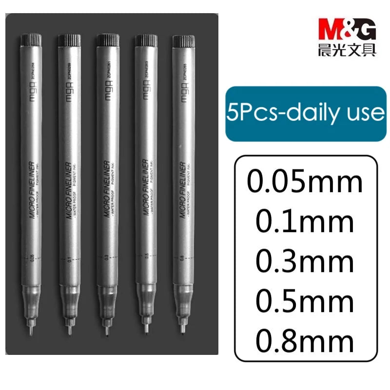 M&G PigmentLiner Needle tip pen Stabilo 0.2/0.3 sketch Fine point gel Ballpoint pen Sakura micron brush OfficeSchool stationery