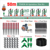 50-5M Garden 13cm Sprinkler Drip Wateing Systems Smart Timer 1/4“ Hose Automatic Irrigation Equipment for Greenhouse Bonsai Yard