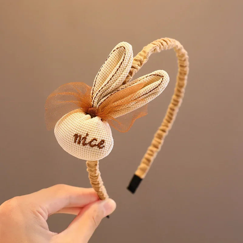 New Children Lovely Coffee Color Cartoon Heart Flower Bow Ornament Headbands Baby Girl Cute Hair Hoop Kids Hair Accessories