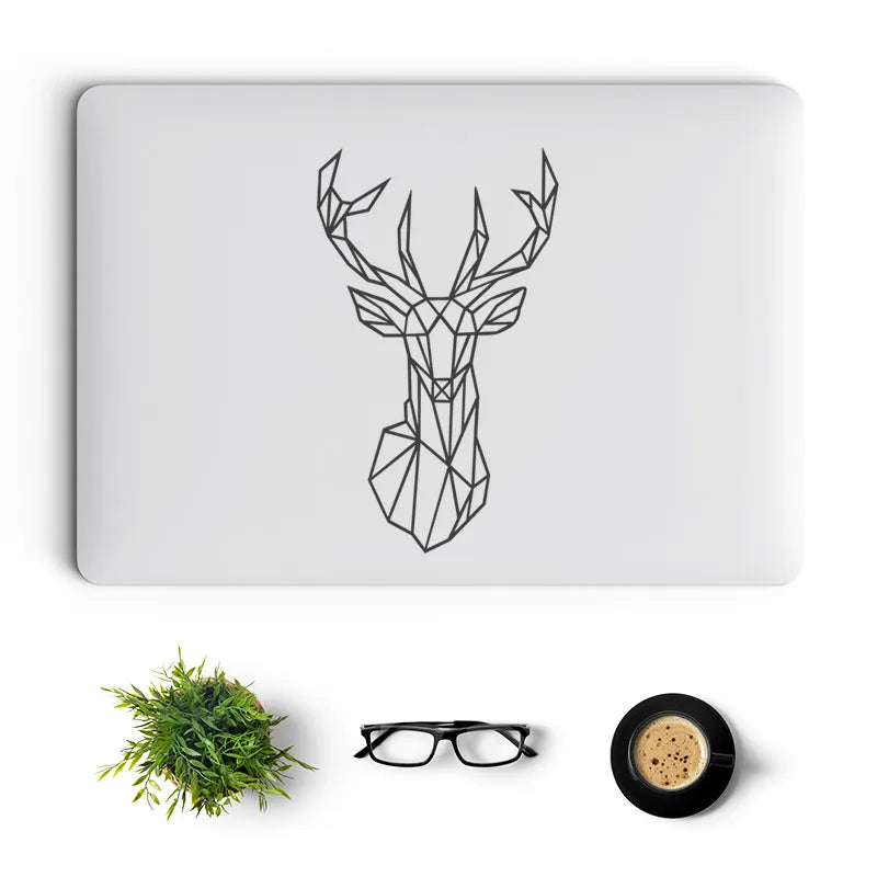 Geometrical Deer Animal Vinyl Laptop Decal Sticker For Macbook 13 Pro 14 Air Retina 15 Inch Mac Skin iPad Tablet Notebook Décor