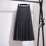 Plus Size Large size women fat mm2023 autumn new 200 pounds fat sister canary skirt a word pleated skirt cover crotch