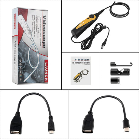 Launch VSP-600 Borescope Inspection Camera IP67 Waterproof VSP600 Videoscope 5.5MM 6 LED Light for X431 Series USB Borescope