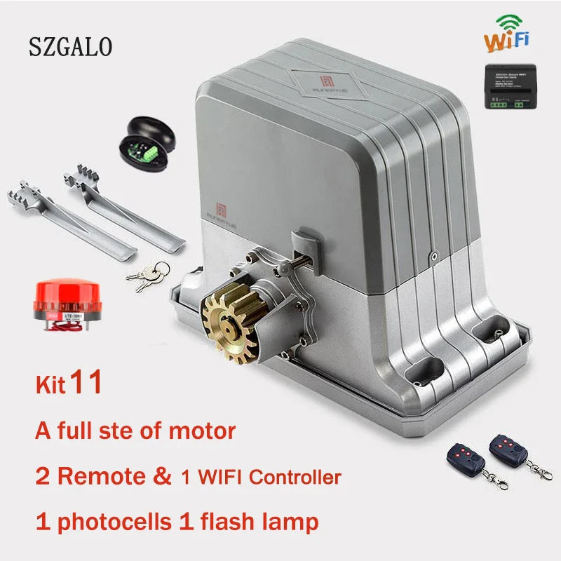 Full KIT Set 1000kg to 1800kg Electric Sliding Gate Motors/Automatic Gate Opener/Rolling Gate Operators WiFi Traction Engine