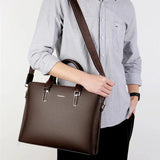 New Luxury Cow Genuine Leather Business Men's Briefcase High Capacity Male Shoulder Bag Men Messenger Tote Computer s