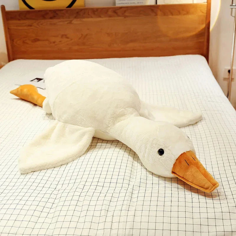 50-190cm Cute Big White Goose Plush Toys Kawaii Huge Duck Sleep Pillow Cushion Soft Stuffed Animal Doll Birthday Gift for Kids