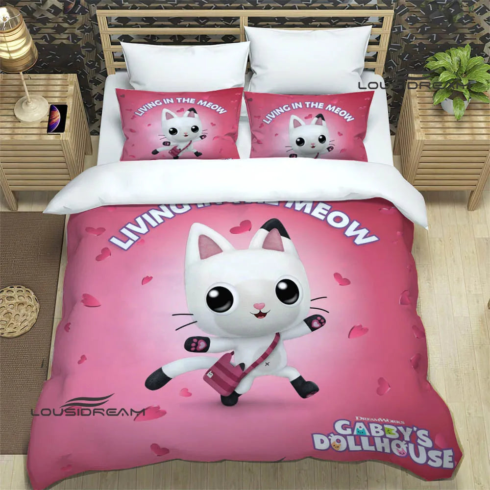 Gabby's Dollhouse Bedding Sets exquisite bed supplies set duvet cover bed comforter set bedding set luxury birthday gift