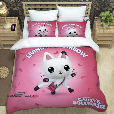 Gabby's Dollhouse Bedding Sets exquisite bed supplies set duvet cover bed comforter set bedding set luxury birthday gift