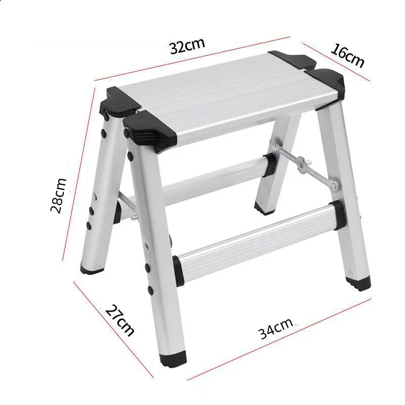 1 Step Stool Folding Ladder Aluminum Alloy Herringbone Ladder Thickened Ladder Stool Portable Home Outdoor Camping Fishing Stool