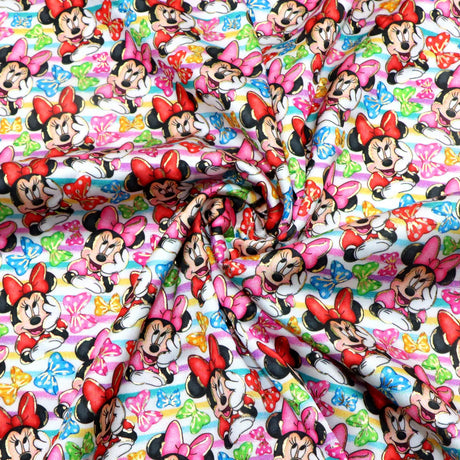 50*145cm Disney Winnie Golden Foil Satin Fabric DIY Sewing Apparel Textile Great Head Scarf Furniture Digital Printing Clothing