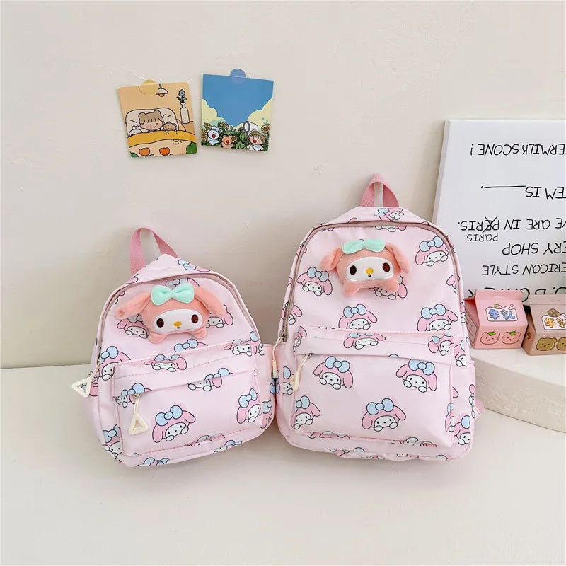 Sanrio Kulomi Pacha Dog Hello Kitty Cinnamon Dog Cartoon Print Oxford Fabric Backpack Cute Accessories Children School Bag Gifts