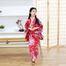 Cute girl, Japanese ethnic style kimono and dance dress, retro printed flower stage show costume