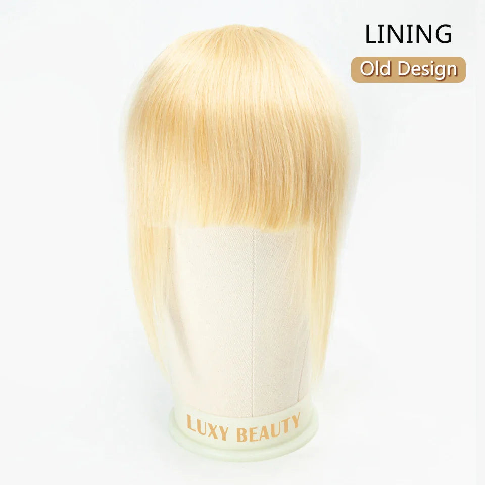 Human Hair Bangs 3 Clips 3D Blunt Cut Natural Hair Bangs OverHead Clip In Hair Extensions Non-Remy 2.5"x4.5" Black Brown Blonde