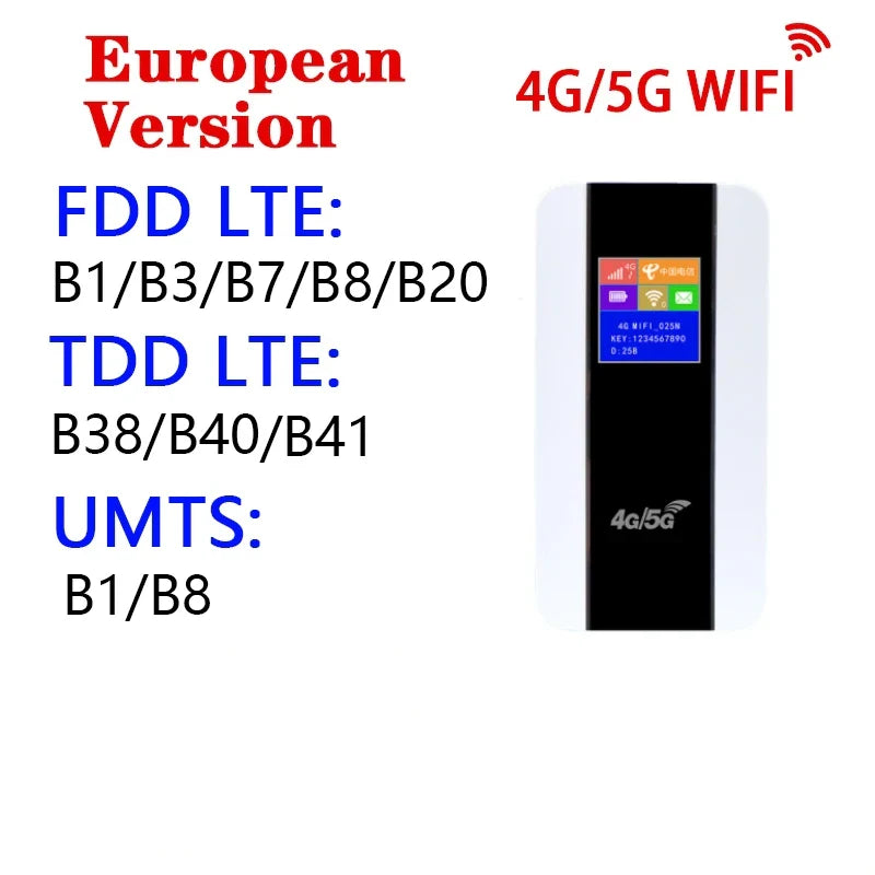 DNXT Universal and Unlocked 4G Mobile Wifi Router Portable Wireless MiFi Hotspot With 3000mAh Battery Modem