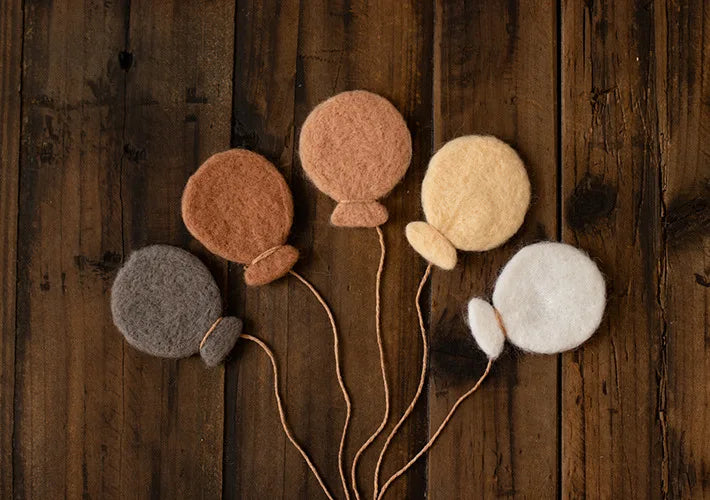 1 Set Newborn Photography Props Handmade Wool Felt Stars Moon Balloon Infant Baby Photo Studio Shooting Photography Accessories