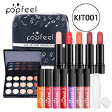 POPFEEL All In One Makeup Set (Eyeshadow, Ligloss, Lipstick, Brushes, Eyebrow, Concealer, Highlight) Cosmetic Bag Eye Shadow Kit