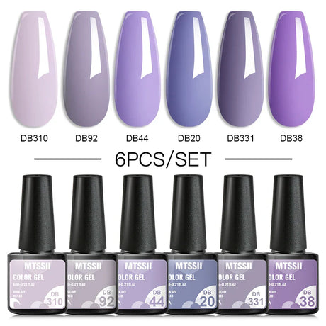 6Pcs Metallic Gel Nail Polish Set Mirror Metal Color Gel Polish Semi Permanent Varnish Soak Off UV LED Gel Nail Art Manicure