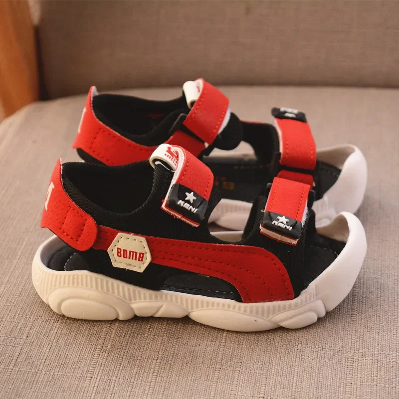 2024 Summer Children Shoes Boys Soft Soles Beach Shoes Male Baby Baotou Anti-kick Children's Sandals Princepard Summer Sandals