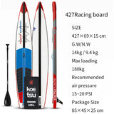 KOETSU Kayak Racing Carbon Board Paddle Surf Stand Board Inflatable Surfboard Paddle Accessories Inflatable Boat 12ft 14ft PVC