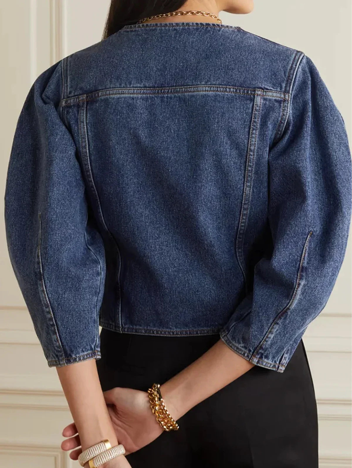 Vintage Commuter Denim Coat Women Autumn New European American Fashion Slim Fit Top Elegant All-match Double Breasted Jackets