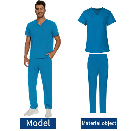 High Quality Unisex Scrubs Uniform Nurse Suit Pet Beauty Shop Medical Sets Spa Uniforms Womens Scrub Sets Work Wear Oversized