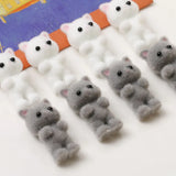 Min order 30pcs/lot flocking animals cartoon cats shape resin dolls beads diy jewelry earring/garment pendant accessory