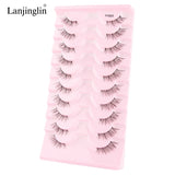 Half Eye Lashes 2/20 Boxes Natural Long Wholesale 3D Mink Lashes Clear Band Eyelash Extensions Makeup Tools Faux Cils maquillaje