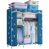 123x45x170cm Bedroom Portable Foldable Cloth Wardrobe Organizer Clothes Folding Canvas Wardrobe Closet Rack for Clothes