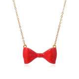 Bow Tie Necklace Pendant Simple Stylish Necklace Fashion Jewelry for Women Girls Kids Child