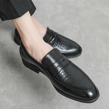 Fashion Men Loafers Slip On Classic British Style Casual Dress Shoes Classic Social Leather Shoes Elegant Original Boat Shoes