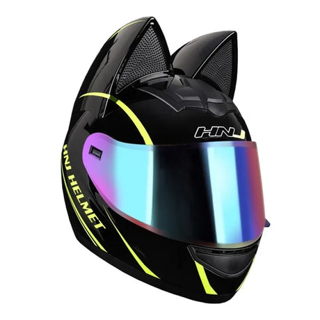 Motorcycle Full Face Helmet Cat Ear Helmet Women Moto Ear Helmets Personality Motorbike Helmet Motocross Capacete Casque