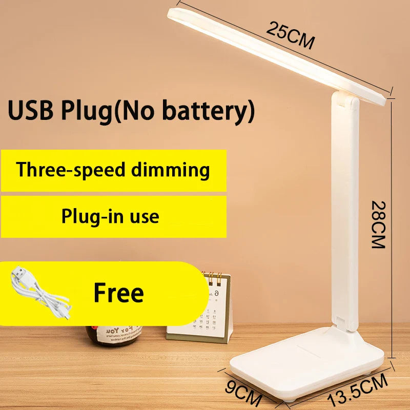 6000mAh LED Table Lamp USB Chargeable 3 Color Stepless Dimmable Desk Lamp Touch Foldable Eye Protection Reading Night Light 2022