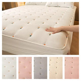 Super Thick Mattress Cover Quilted Embroidered Bed Cover Single/Queen/King Mattress Pad Cotton lencol cama casal Bed Sheets