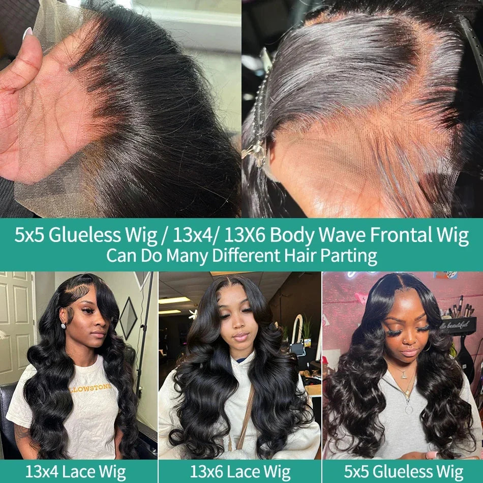 220% Body Wave 13x6 HD Transparent Lace Frontal Human Hair Wigs Brazilian 30 32 Inch Water Wave 13x4 Lace Front Wig For Women