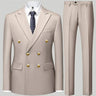 2023 Fashion New Men's Casual Boutique Double Breasted Suit Trousers / Man's Business Suit Jacket Blazers Coat Pants 2 Pcs Set