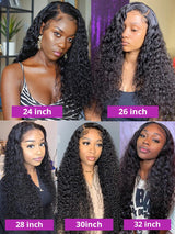 40 50 Inch Deep Wave Frontal Wig Transparent 13x4 13x6 HD Lace Front Human Hair Wig Curly Human Hair Lace Frontal Wigs For Women