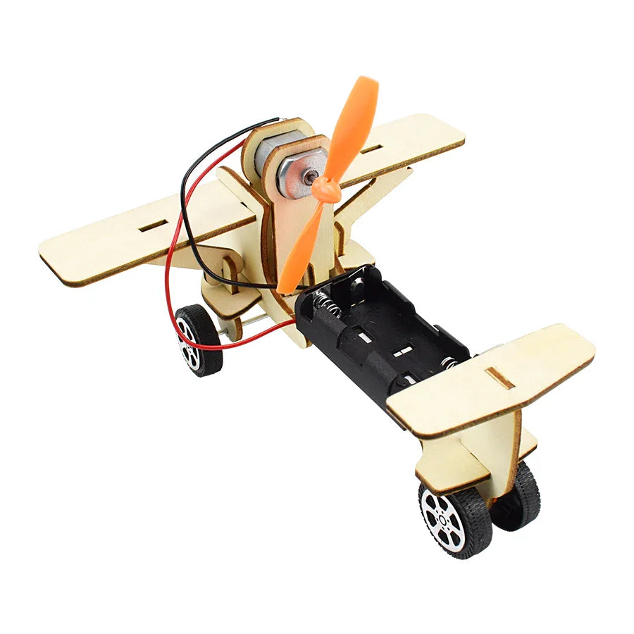 Gliding Aircraft Technology Science Toys DIY Experiment Electric Kit Warhawk Glider Kids Toys Stimulate Creativity Wooden Model