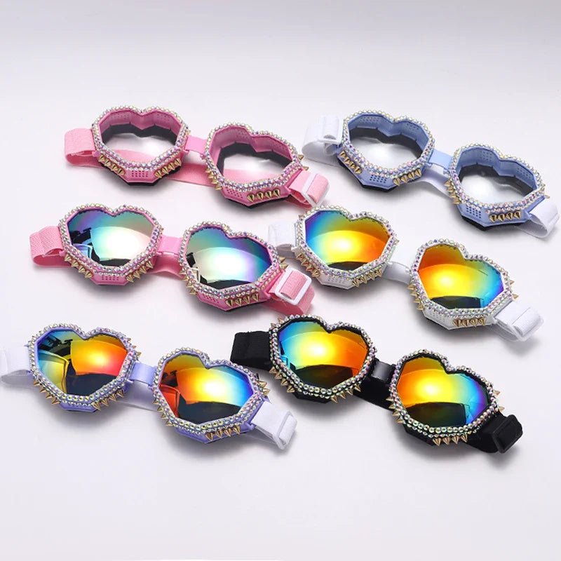 Y2K Hispter Neccessory Oversized Heart Sunglasses Women Big Mirror Lens Goggle Sun Glasses Men Brand Designer Eyeglass Eyewear