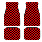 Checkerboard Car Mats Auto Parts Rubber Floor Mats Custom 4PCS Car interior graphic print checkered square feet