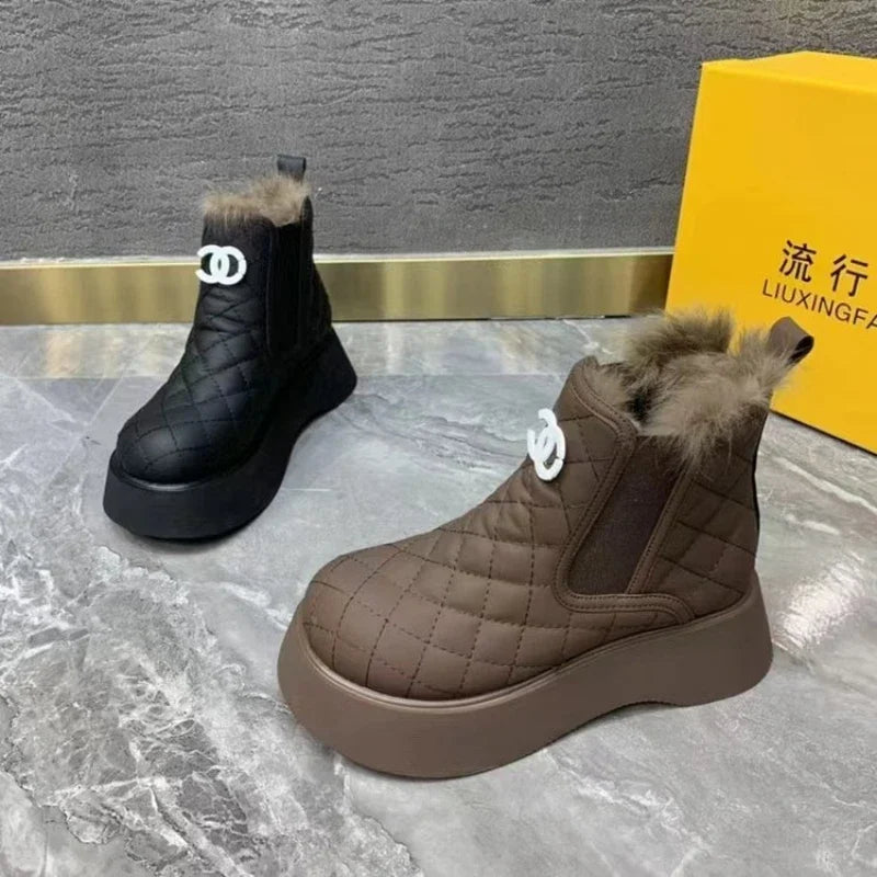 Snow Boots Shoes for Women Winter Thick Soled Plush Women's Casual Platform Sports Shoes Warm Cold Proof High Top Women's Boots