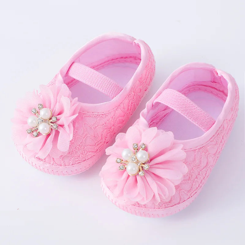 Summer Baby Girls Retro Toddlers Prewalkers Flower Footwear Shoes Infant Soft Bottom First Walkers 0-18M Anti-slip Toddler Shoes