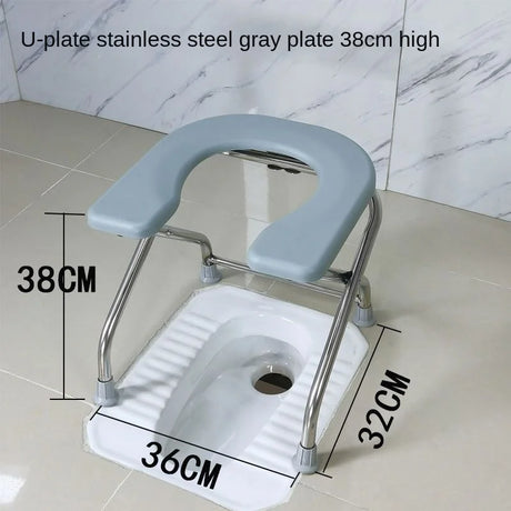 Pregnant Women Elderly Toilet Stool U Design Bathroom Chair Folding Stainless Steel Bath Seat Stable Anti-skid Toilet Foot Rest