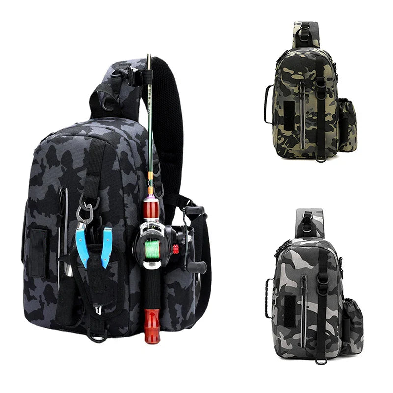 JSFUN Fishing Tackle Storage High-Capacity Scratch-Resistant Bag Waterproof Sling Backpack Multifunctional Fishing Tackle Bag